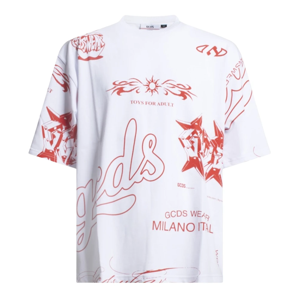 Gcds White Short Sleeve T-Shirt - Male - T-Shirts - M - Tops