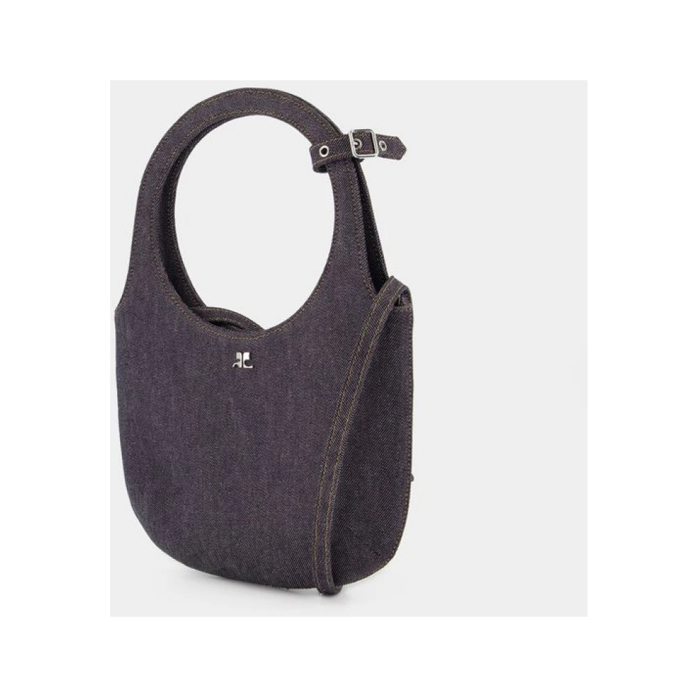 Courrèges Grijze Katoenen Crossbody Tas met Twee Compartimenten Gray Dames