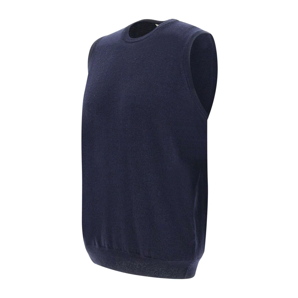 Filippo De Laurentiis Blauwe Wol Kasjmier Crew Neck Sweater Blue Heren