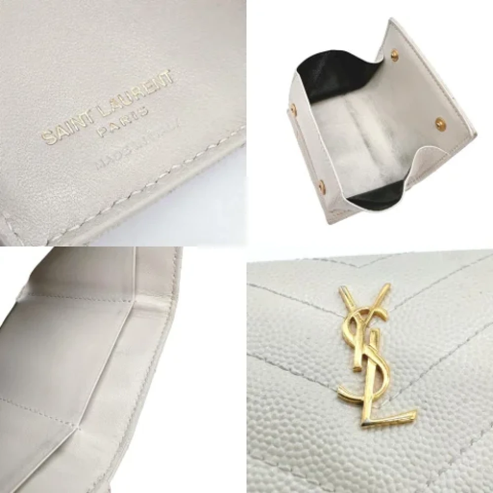 Yves Saint Laurent Vintage Pre-owned Leather wallets White Dames