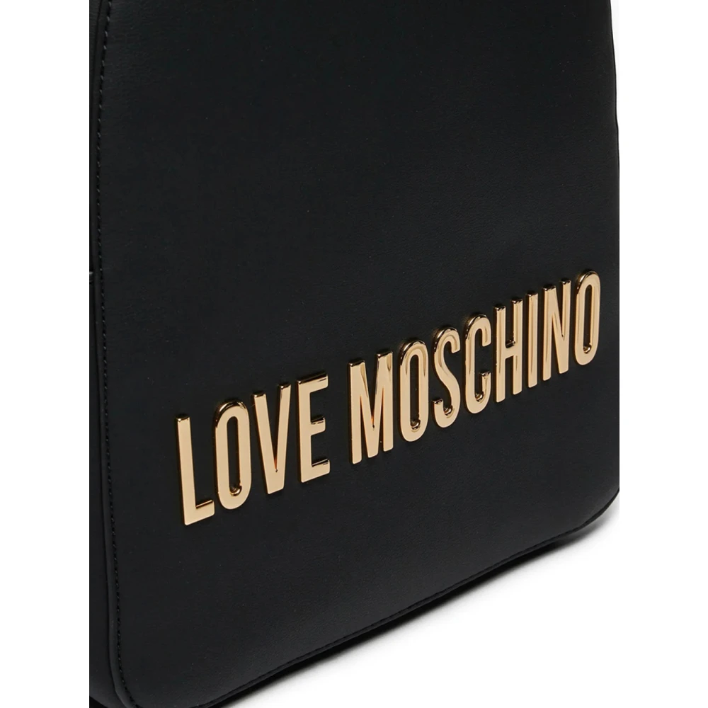 Love Moschino Zwarte Logo Basic Rugzak Black Dames