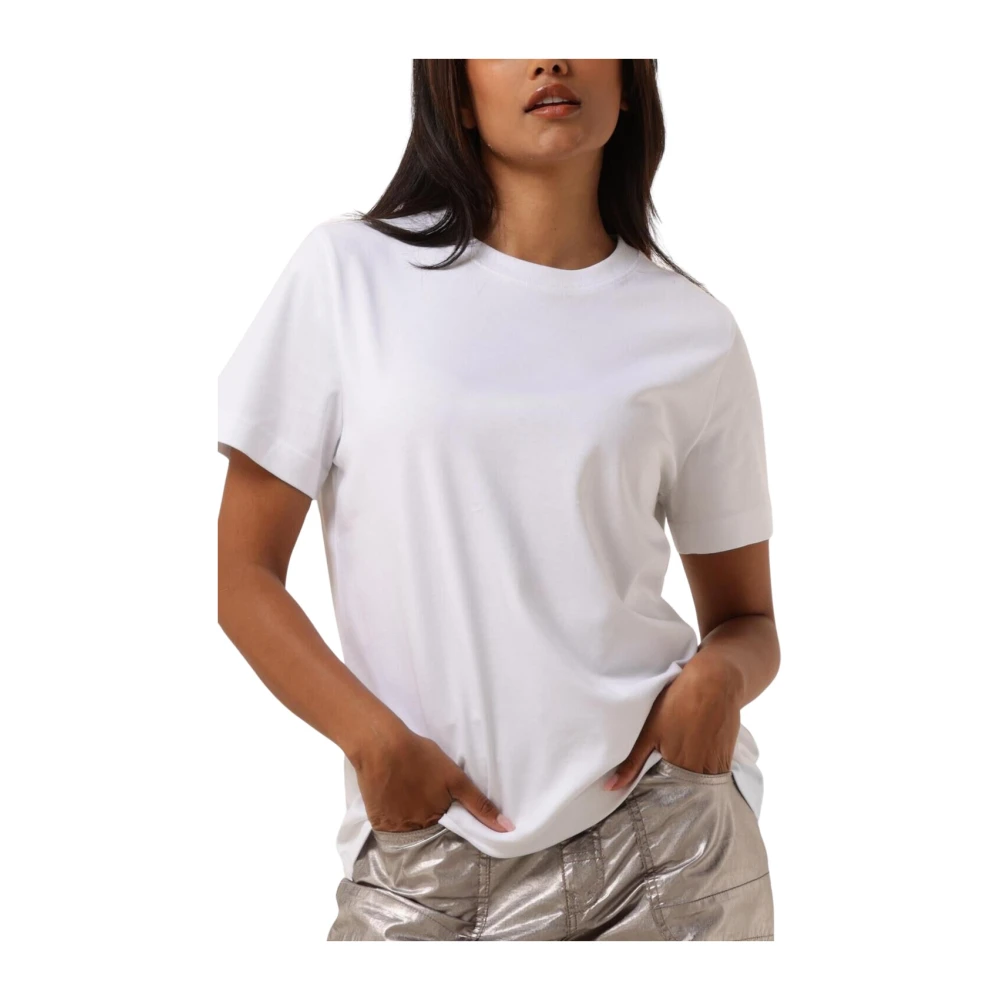 Summum Woman Klassieke Katoenen Tee Korte Mouw Top White Dames