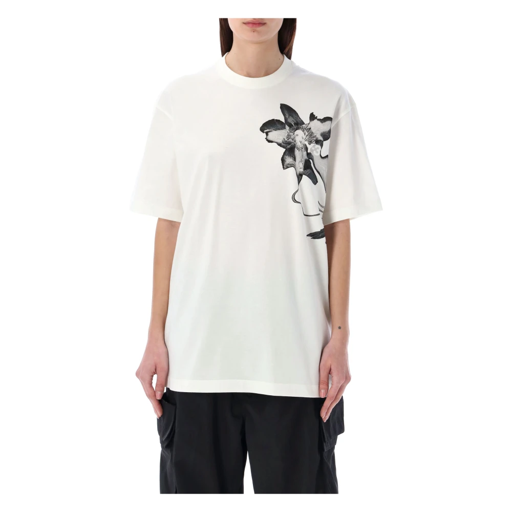 Y-3 T-shirt met bloe print en logo White