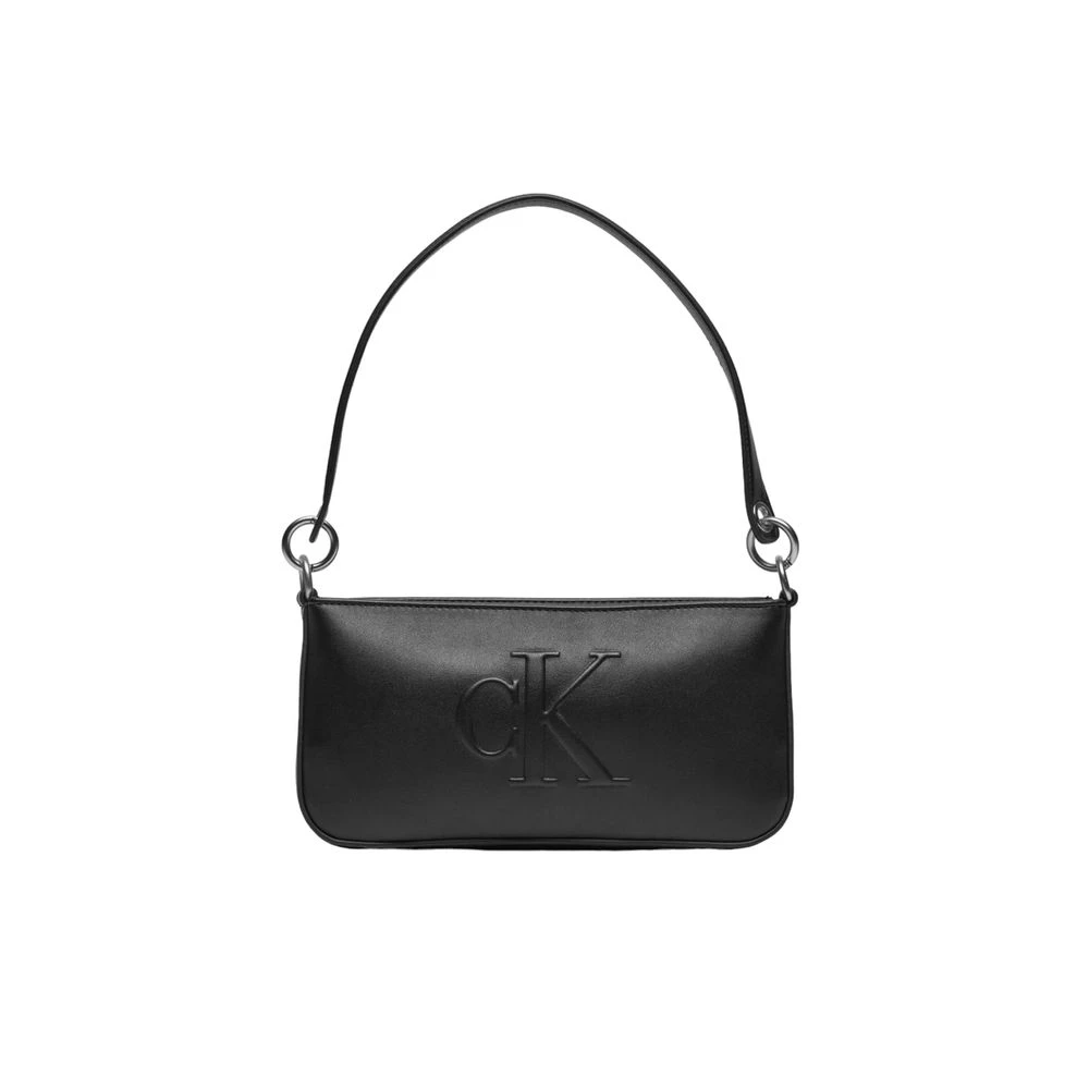 Calvin Klein Jeans Zwarte Polyethyleen Schoudertas Black Dames