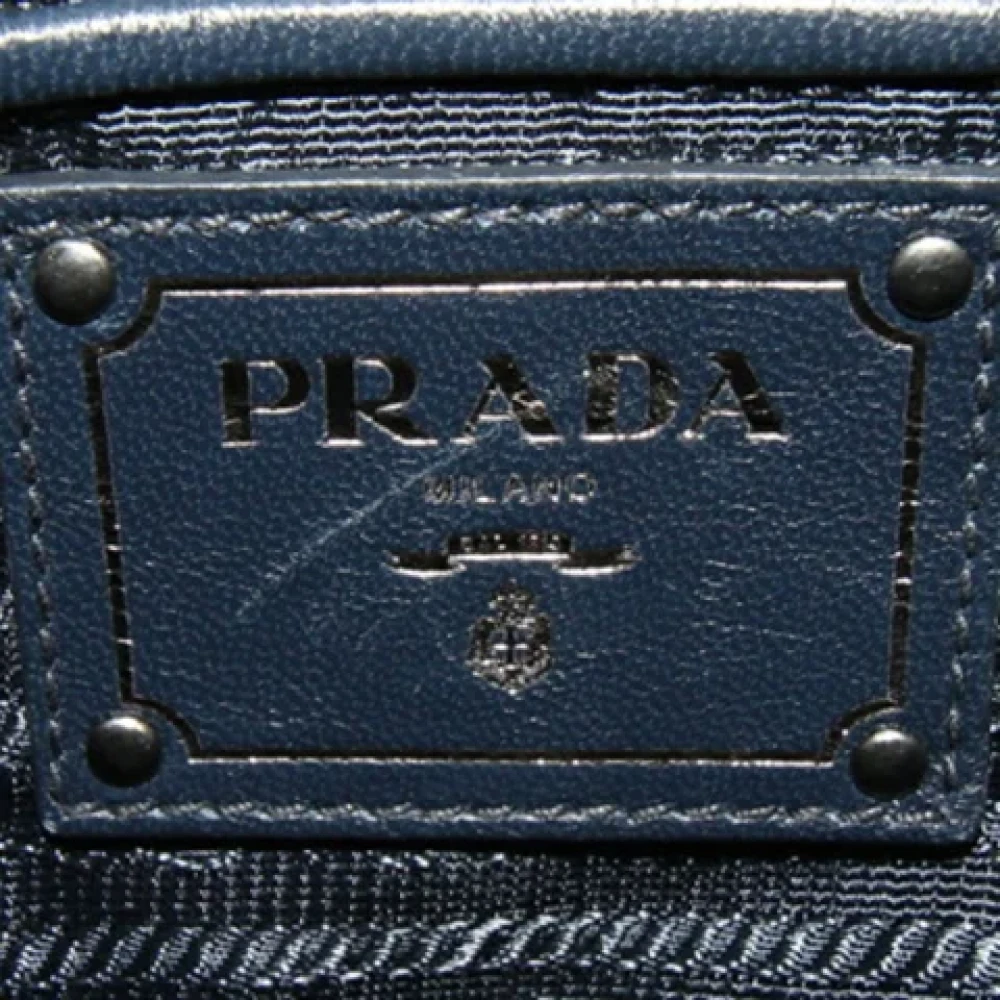 Prada Vintage Pre-owned Leather shoppers Blue Dames