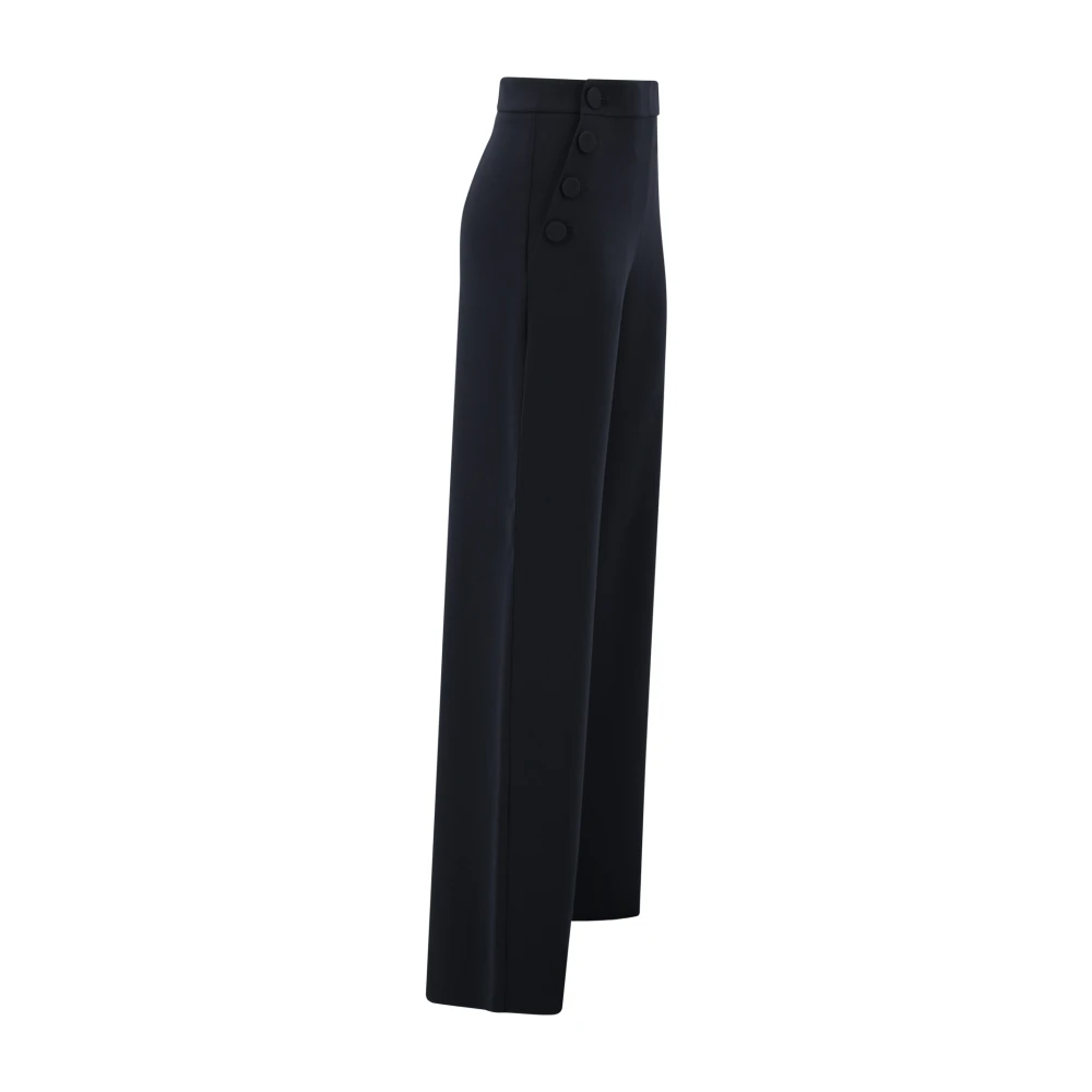 Max Mara Studio Rina Wijde Pijp Knoopzak Broek Blue Dames