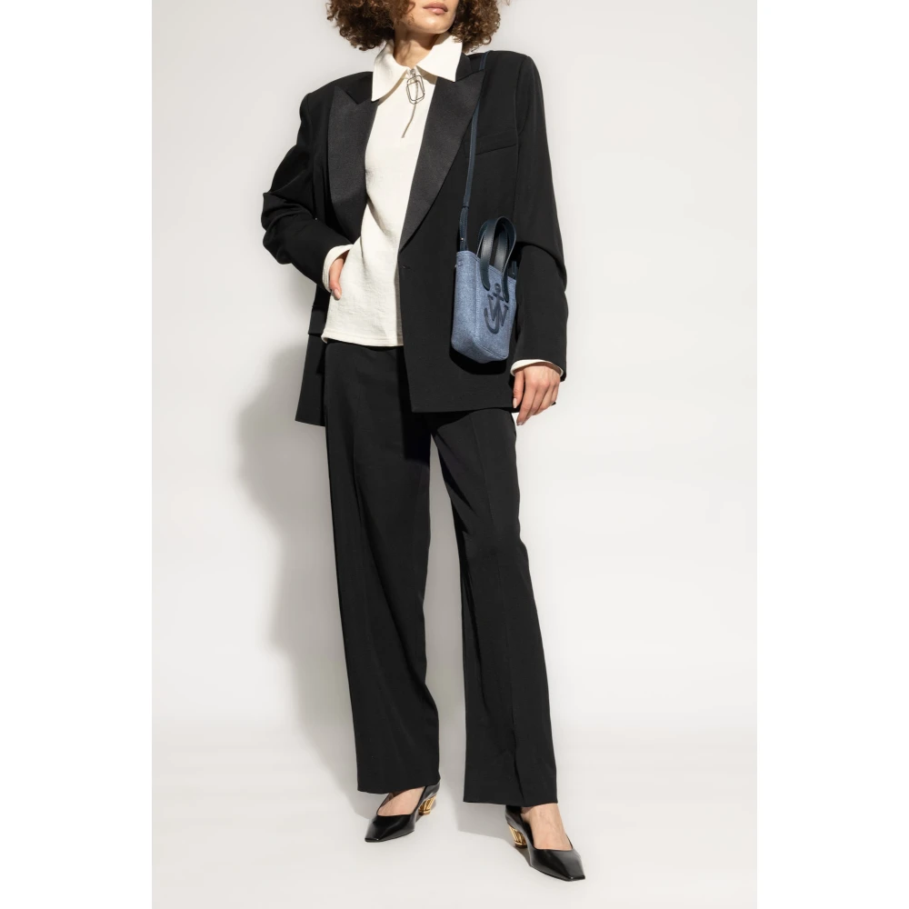 JW Anderson Wollen broek met vouw Black Dames
