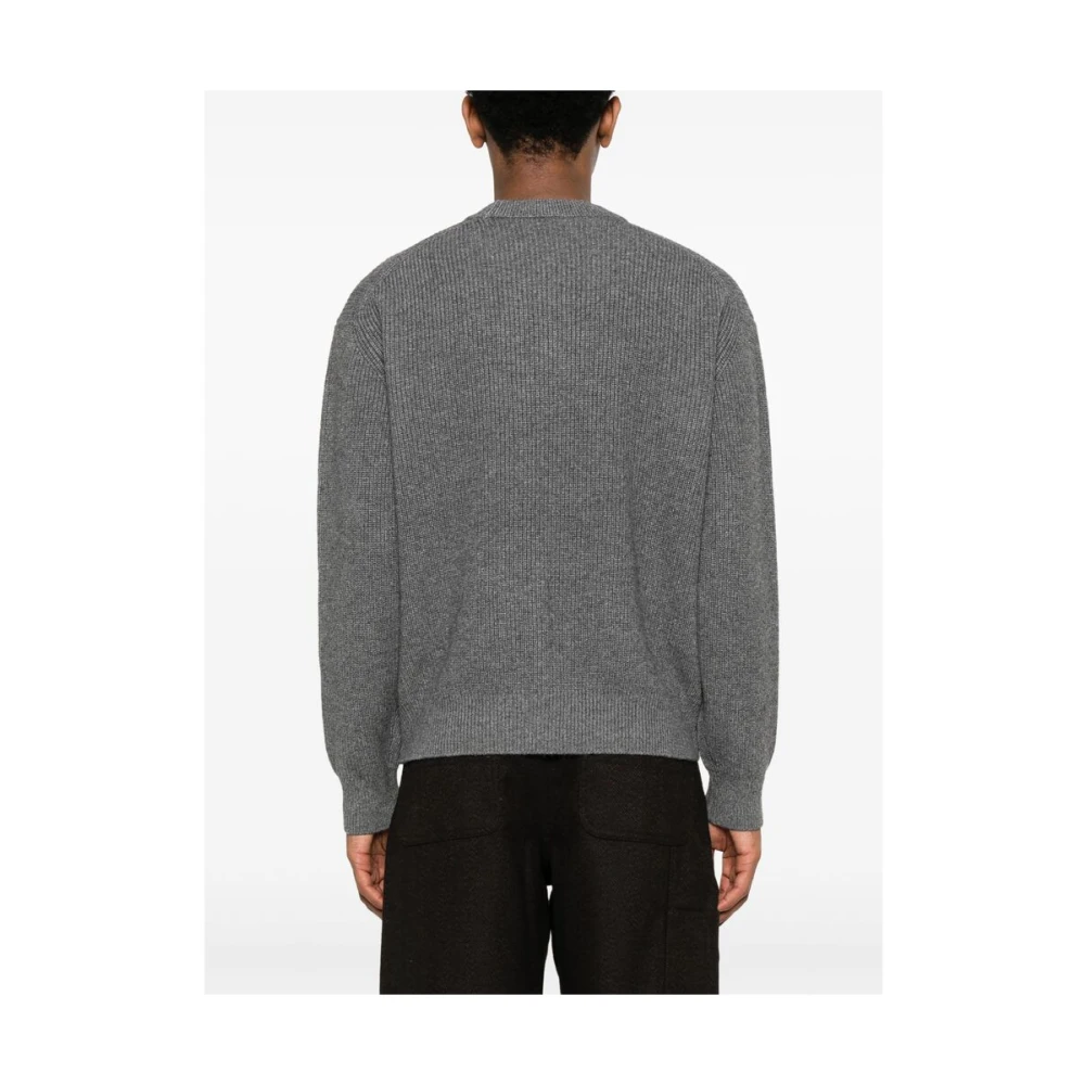 Maison Kitsuné Bold Fox Head Gebreide Trui Gray Heren