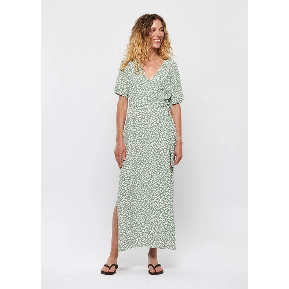 MbyM Lange groene wikkeljurk Semira Multicolor Dames