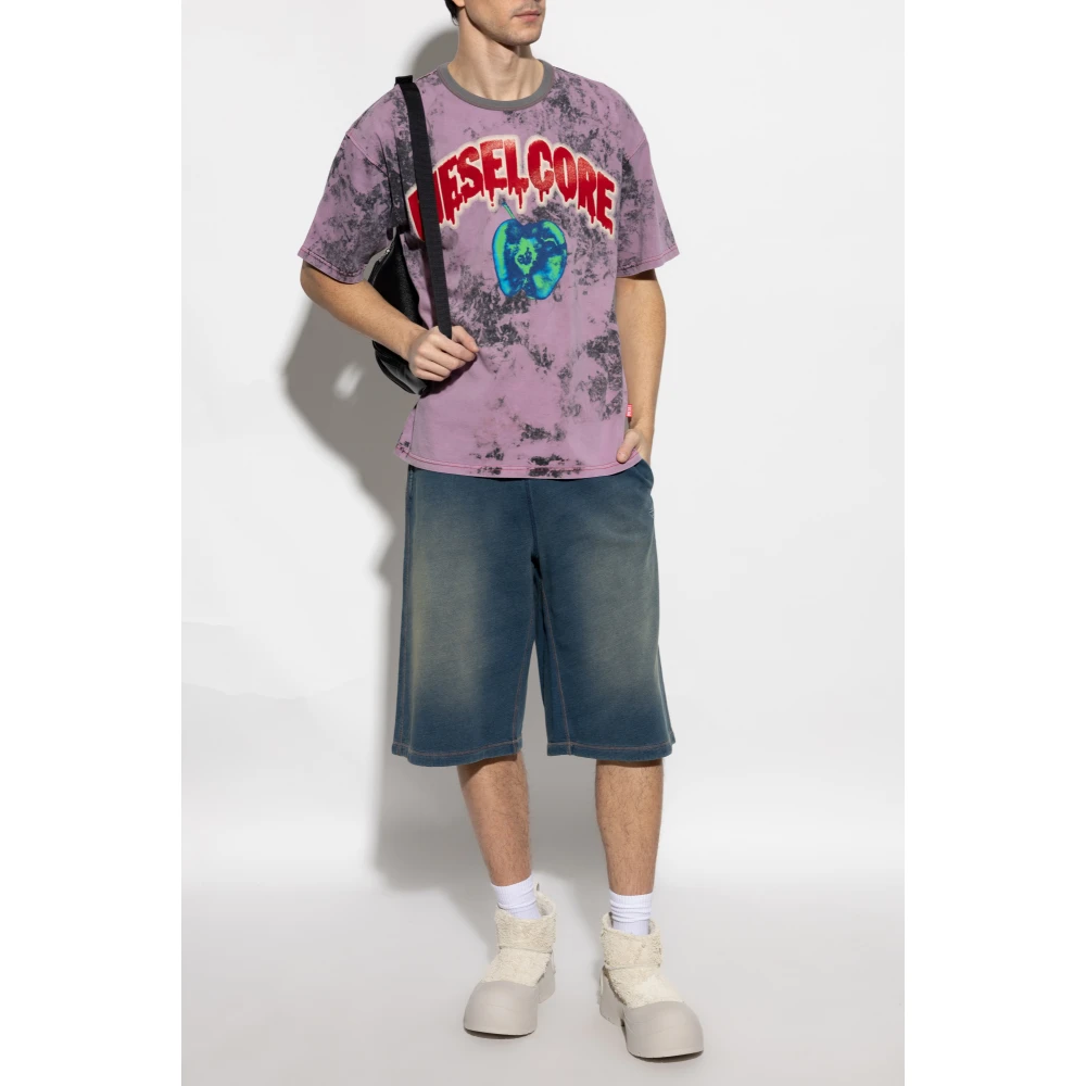 Diesel T-shirt T-Boxt-R9 Purple Heren