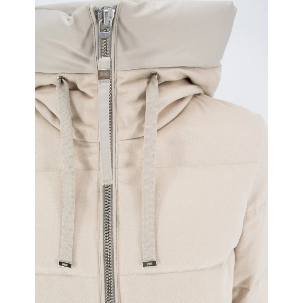 Duno Gewatteerde wollen parka met gewatteerde capuchon White Dames