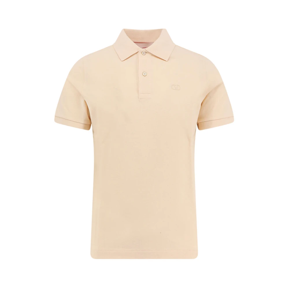 Valentino Katoenen Piquet Polo Shirt met VLogo Beige Heren