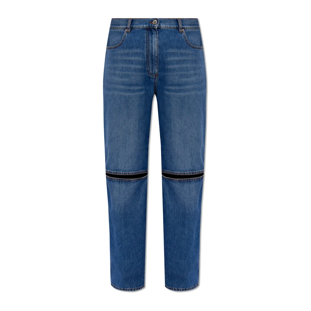 JW Anderson Bootcut Jeans met Uitgesneden Knieën Blue Dames