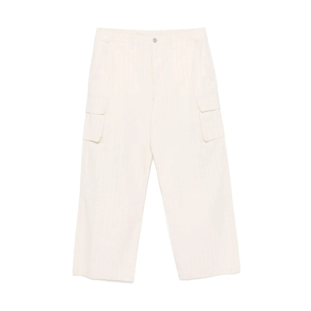 Our Legacy Ecru Canal Stripe Katoenen Cargo Broek White Heren