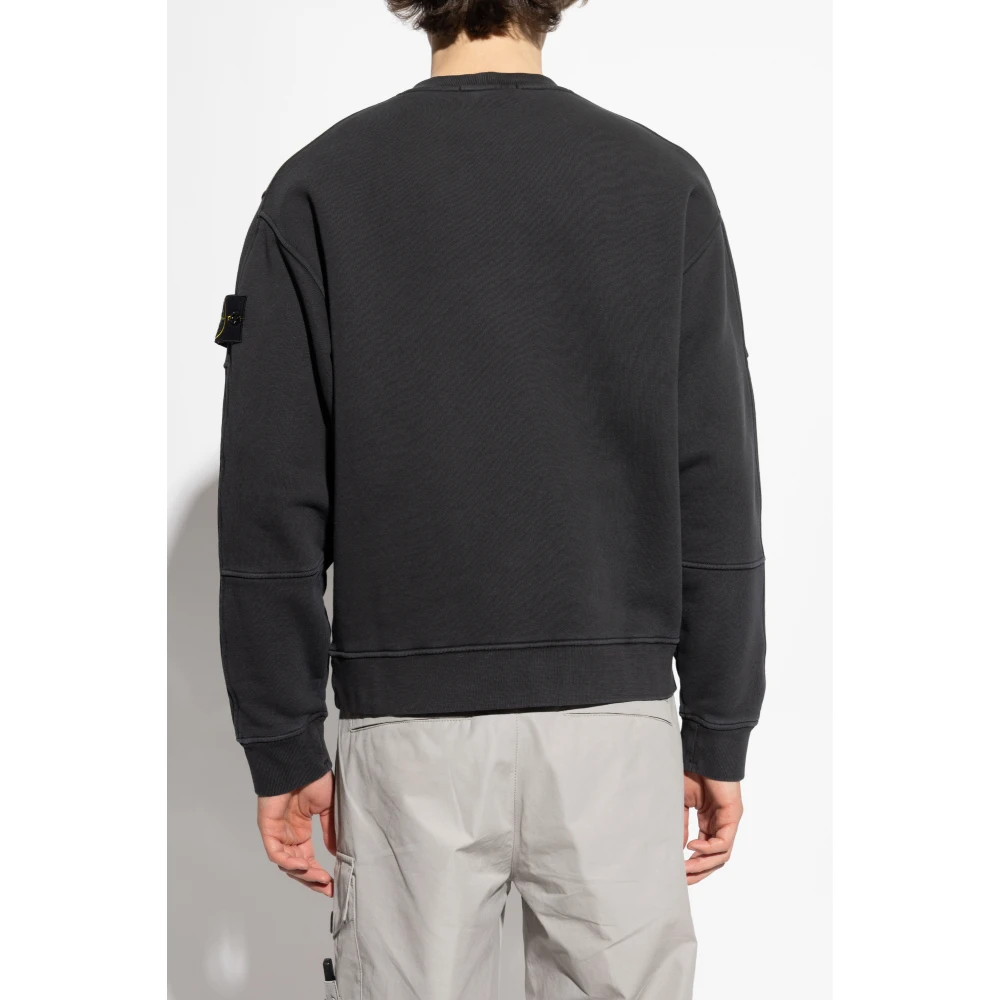 Stone Island Sweatshirt met Logo Black Heren