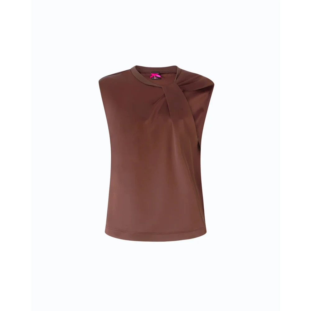 Pinko Damen Braun - Ärmellose Bluse Aus Satin - 40 - Bild 3