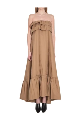 Ruffled Strapless Maxi Dress