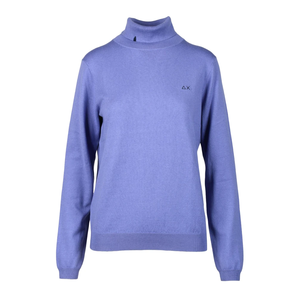 Sun68 Merino Katoenmix Trui Purple Dames