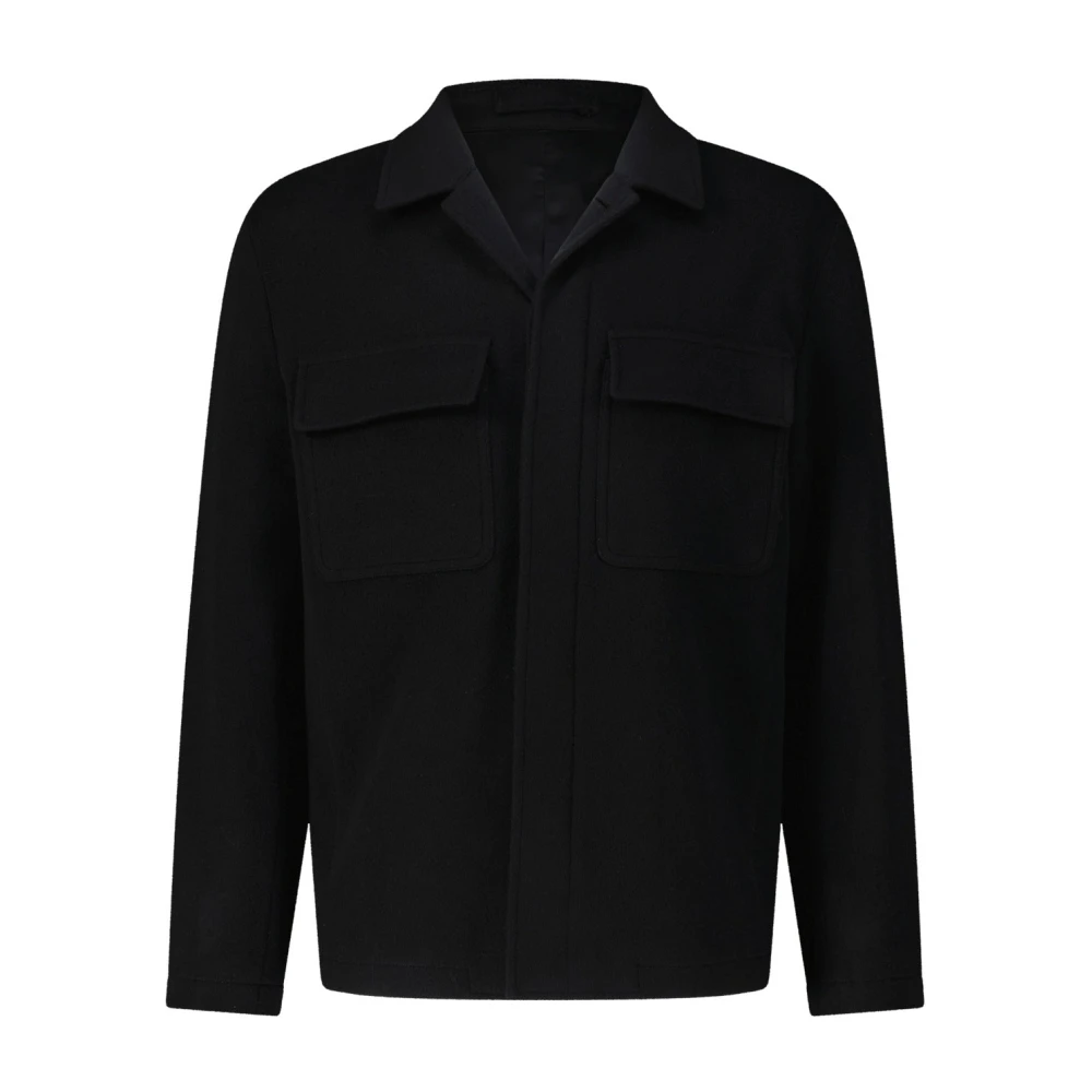 Lardini Kasjmierwol Overshirt Klassieke Elegantie Black Heren