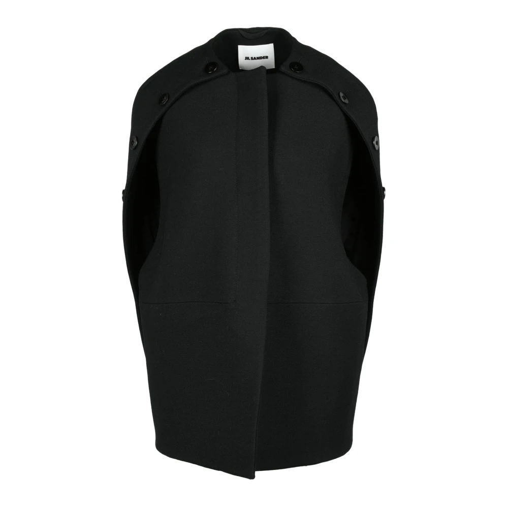 Jil Sander Wolmix bovenkleding Black Dames