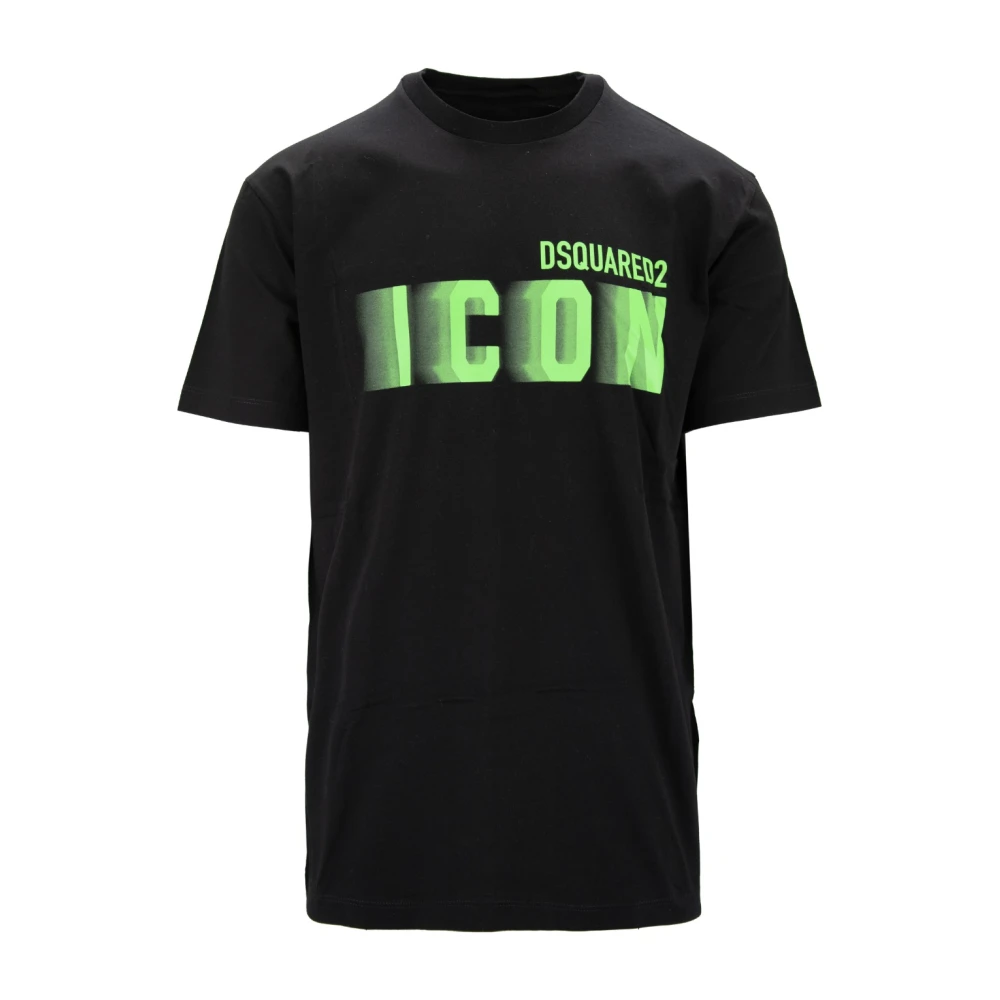 Dsquared2 Heren Icon Print Katoenen T-Shirt Black Heren