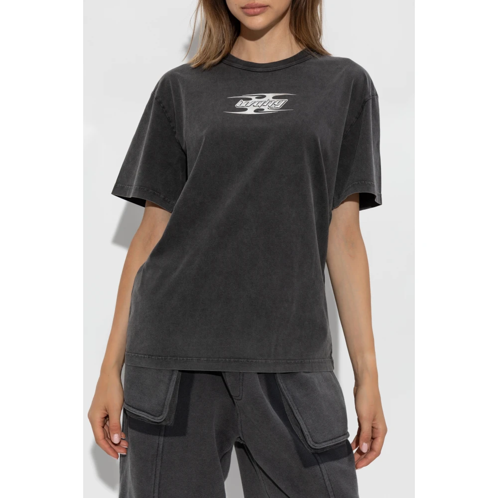 T by Alexander Wang T-shirt met logo Gray Dames