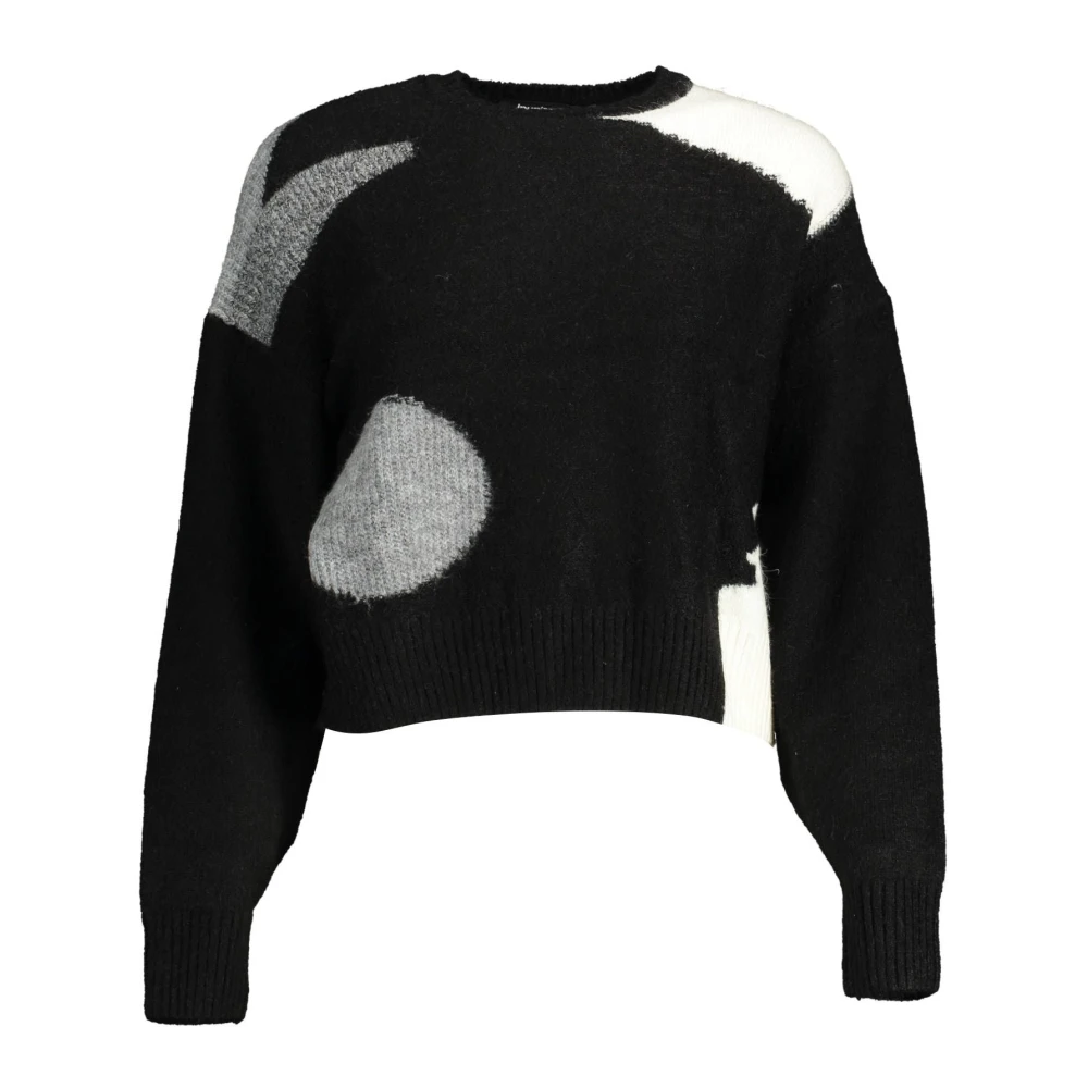 Desigual Women's Black Chic Contrast Long Sleeve Sweater