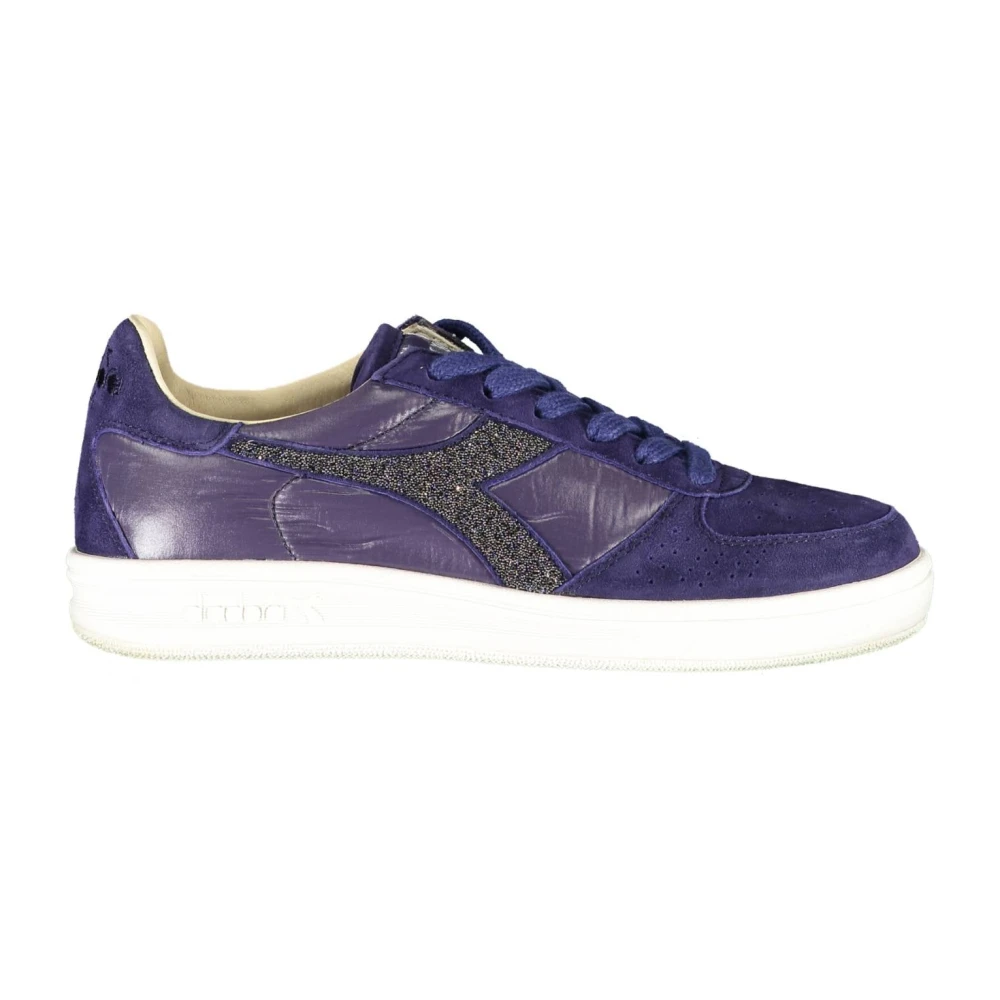 Diadora Women's Blue Sneakers,, Sporty Trainers With Contrast Sole Size 3