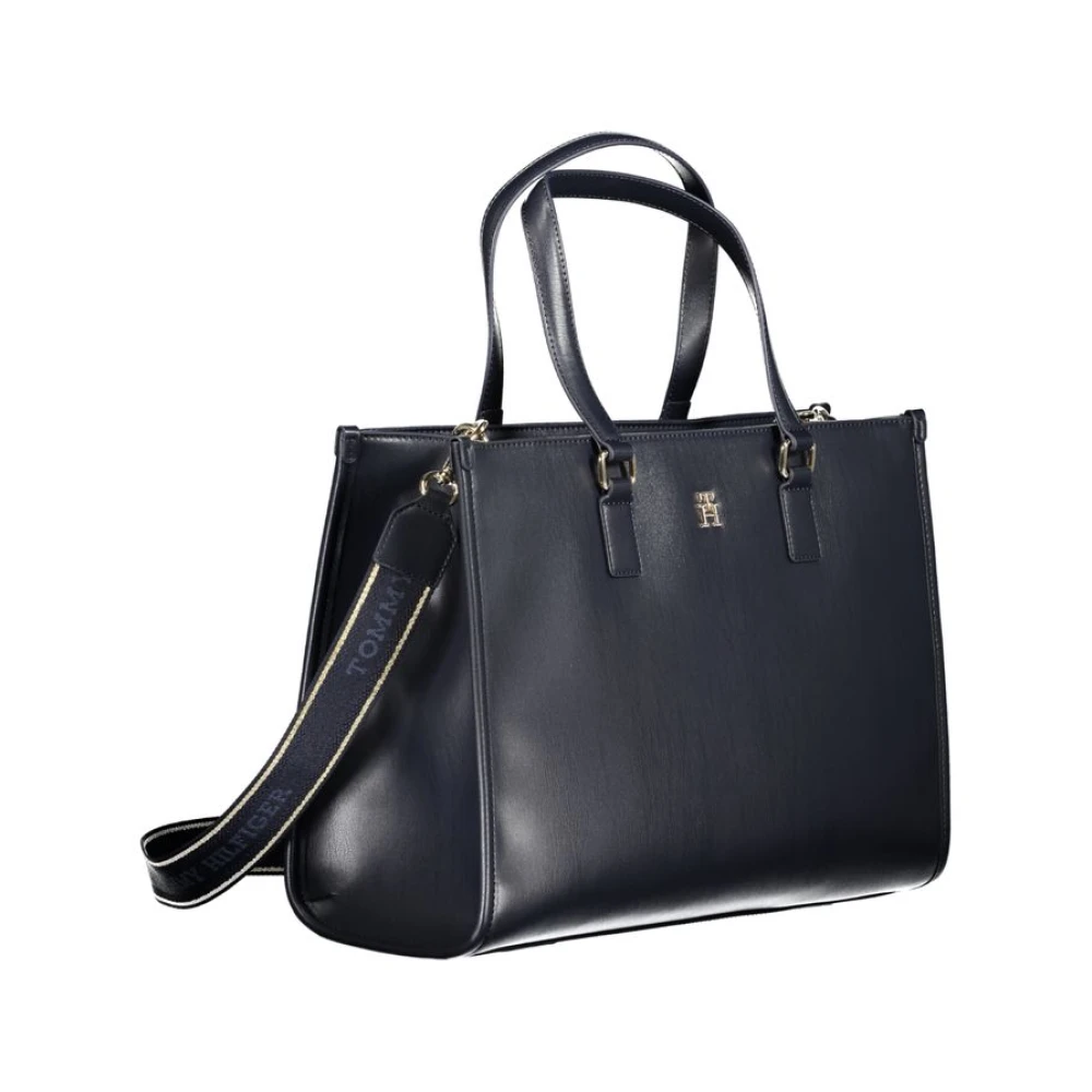 Tommy Hilfiger Blauwe Polyethyleen Schoudertas met Logo Blue Dames