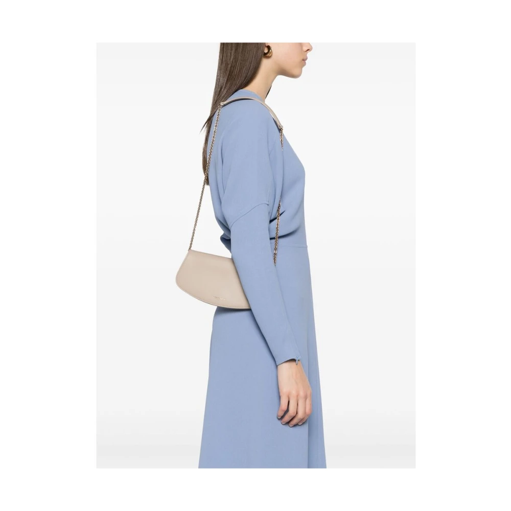 Giorgio Armani Taupe Grey Foldover Schoudertas Gray Dames
