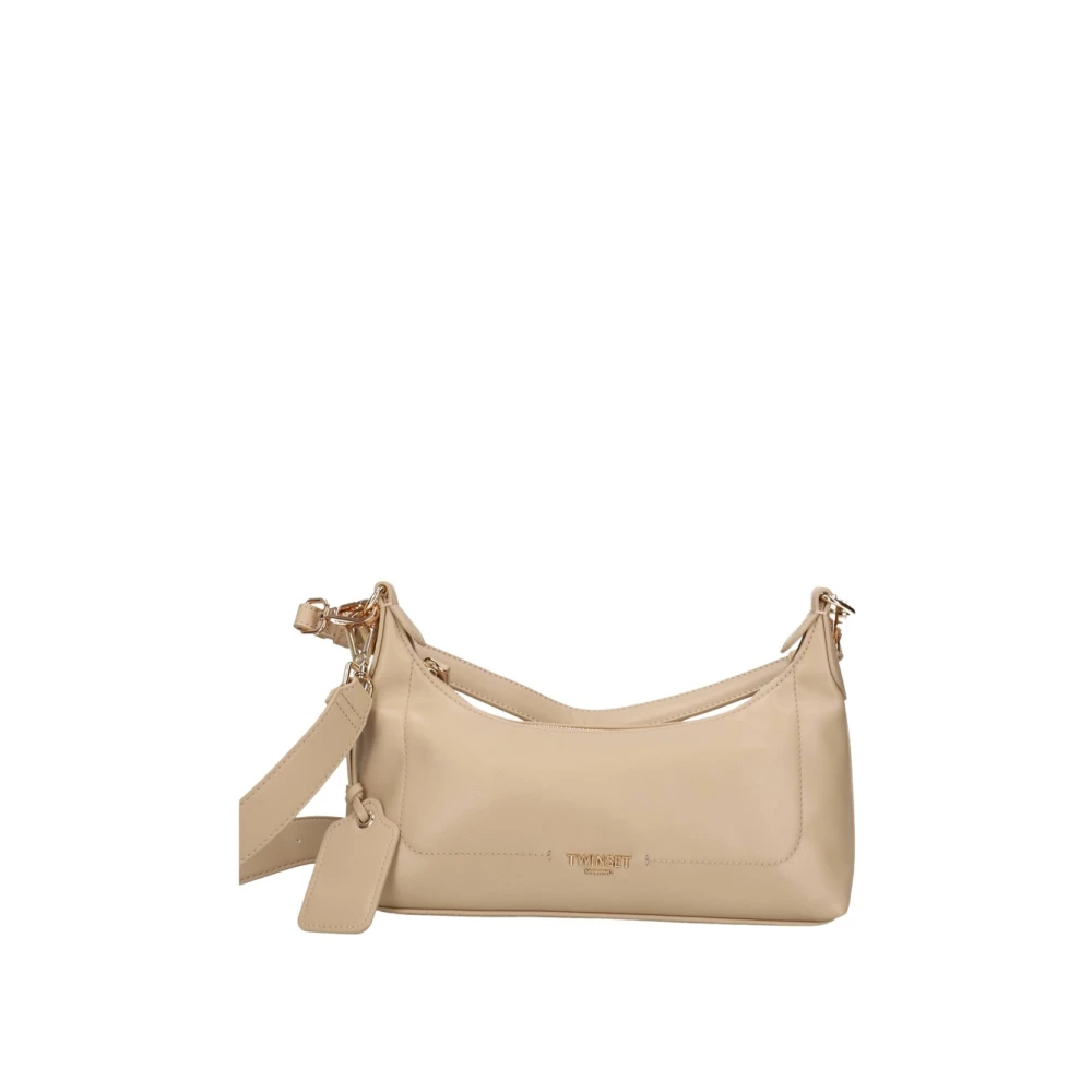 Twinset Women's Beige Faux Leather Shoulder Bag - Shoulder Bags - One Size - Bags
