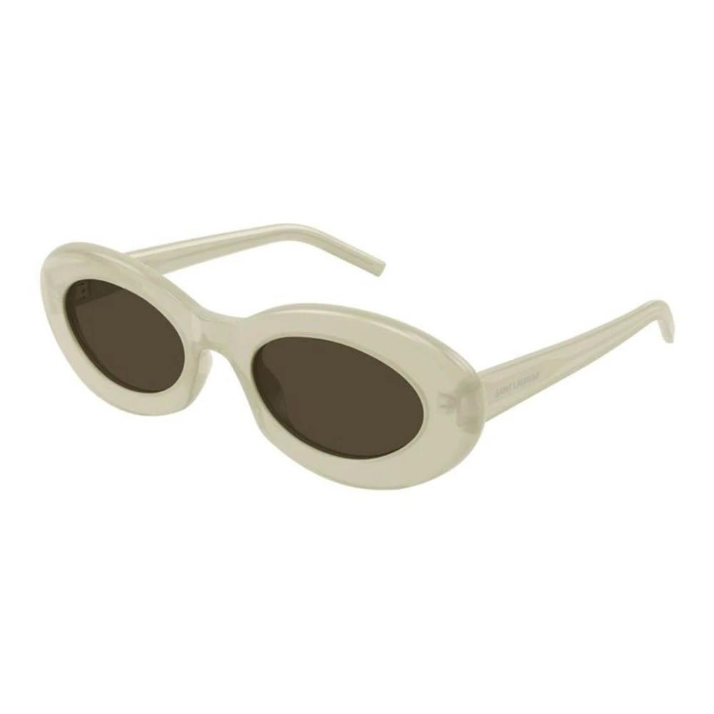 Saint Laurent Women's Beige Sunglasses, 52 Mm, Oval Sunglasses