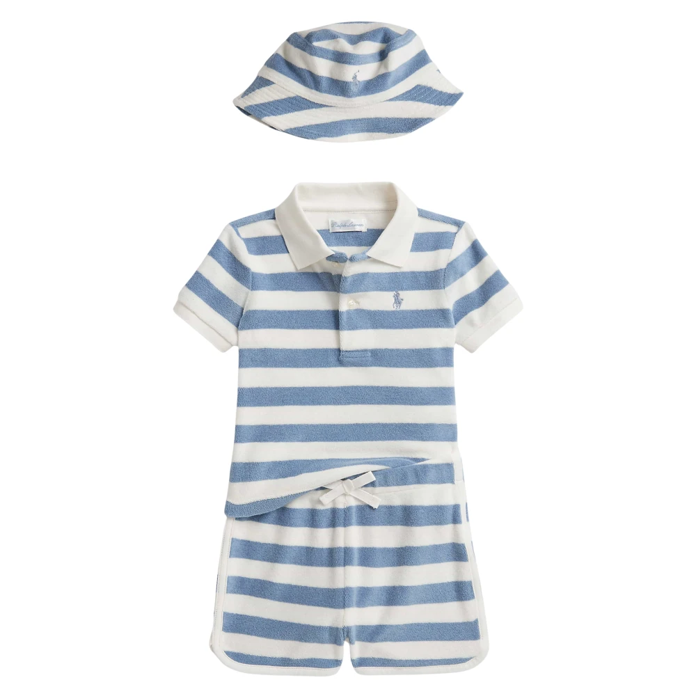 Ralph Lauren Boys Blue 3-Piece Striped Short Set - Kids Sets - 6 M - Kids