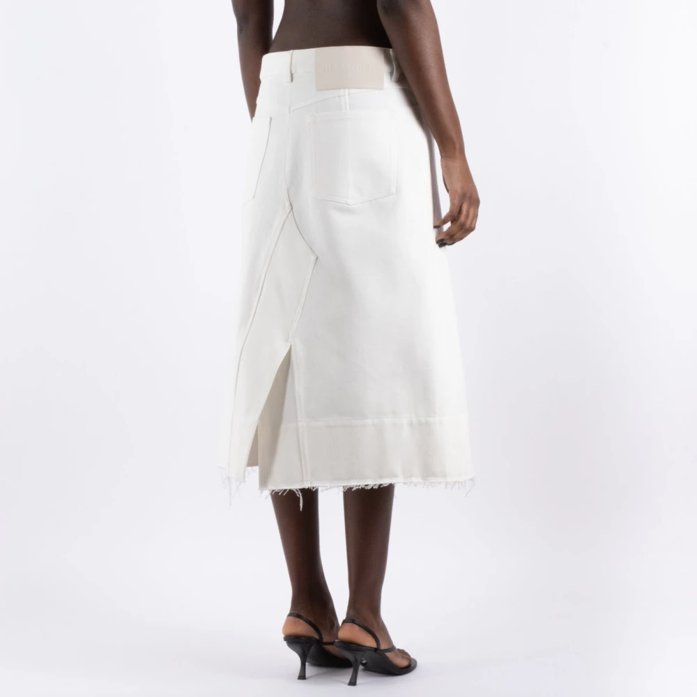Jil Sander Witte Katoenen Jurk Gemaakt in Italië White Dames