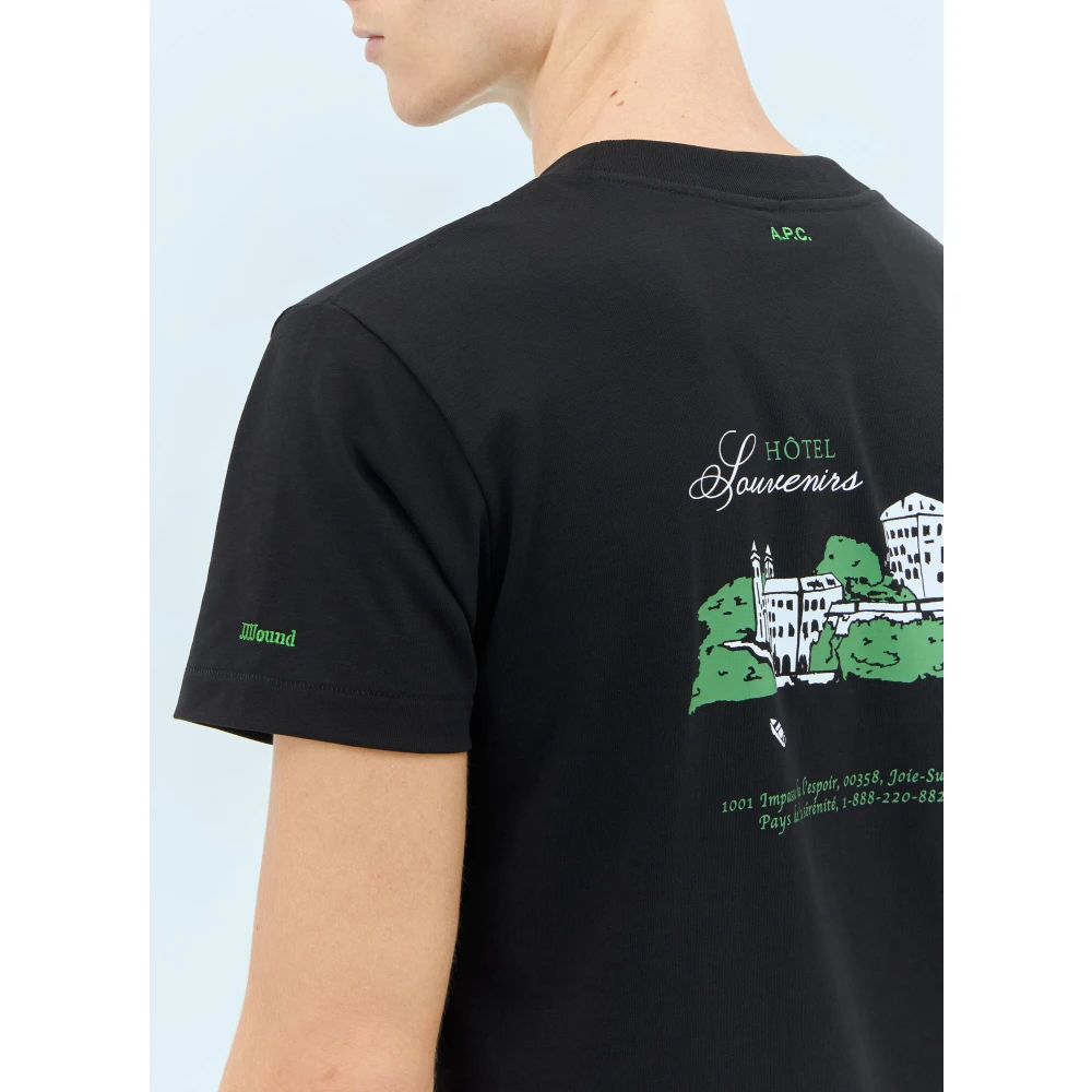 A.p.c. Grafische Print Crewneck T-Shirt Black Heren