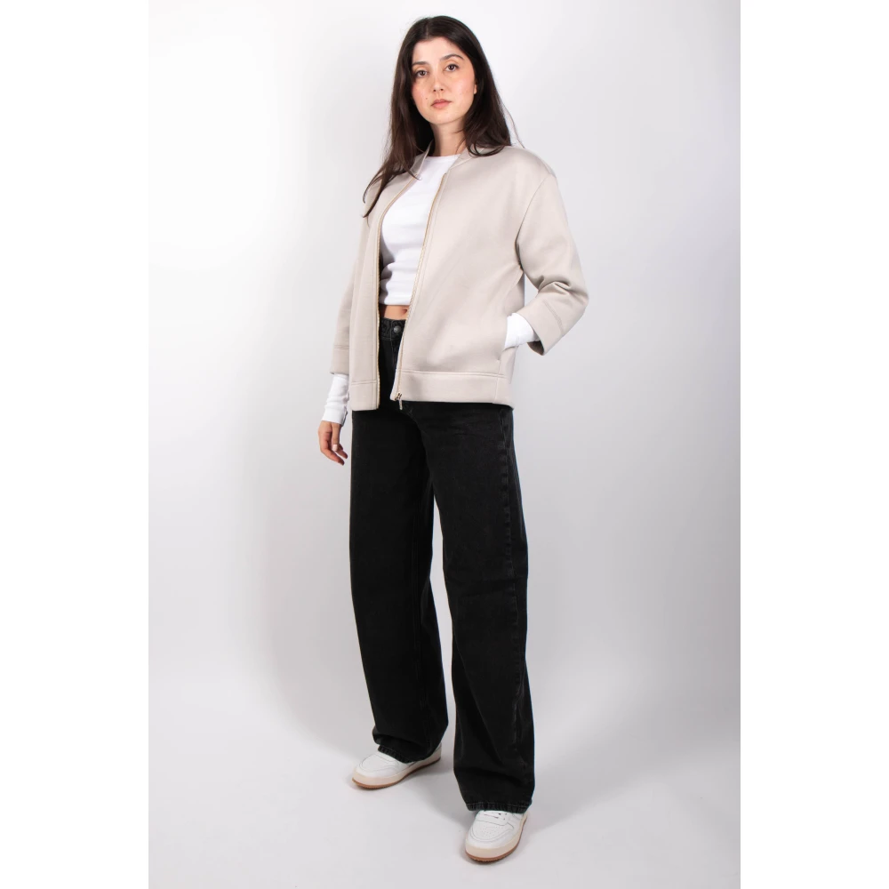 Max Mara Ecru Jas Ghianda Stijl Beige Dames