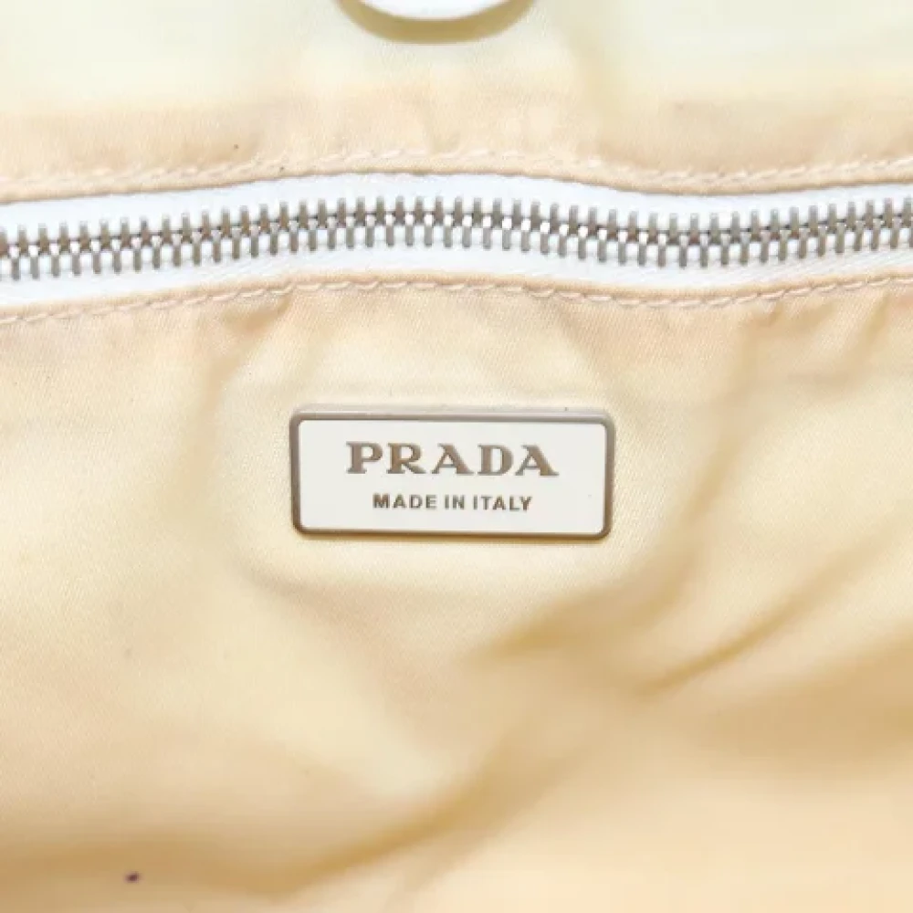 Prada Vintage Pre-owned Canvas prada-bags Beige Dames