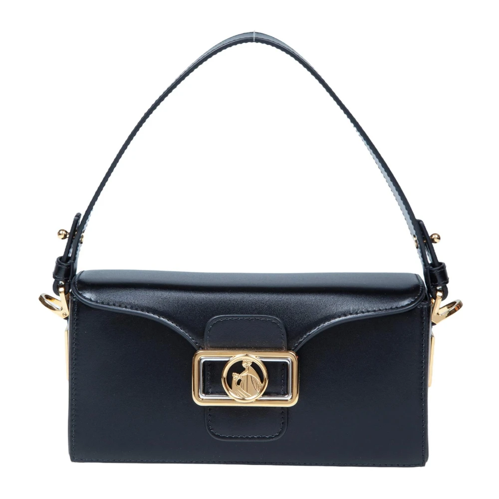 Lanvin Zwarte Leren Potlood Handtas met Metalen Elementen Black Dames