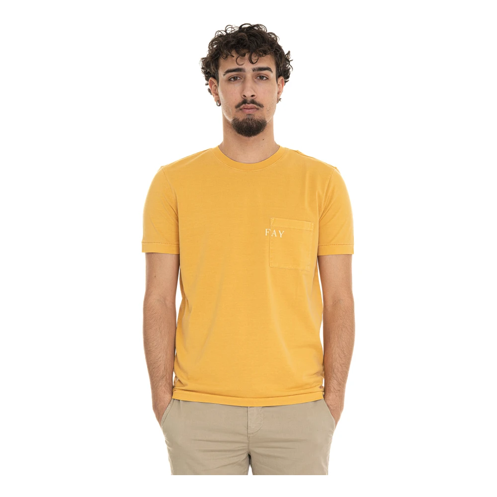Fay - Tops > T-Shirts - Yellow - Fay - Modalova