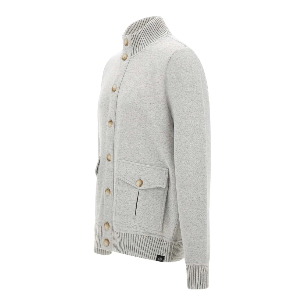 Gran Sasso Grijze Fleece Trui Sartorial Collectie Gray Heren