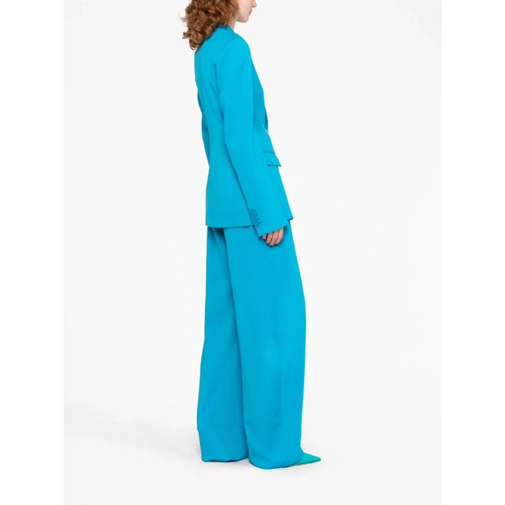 The Attico Capri-Blauwe Single-Breasted Wollen Blazer Blue Dames