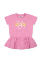 pink-cotton-short-sleeved-dress-with-flounce