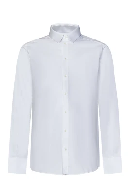 Vit Slim Fit Italiensk Krage Skjorta