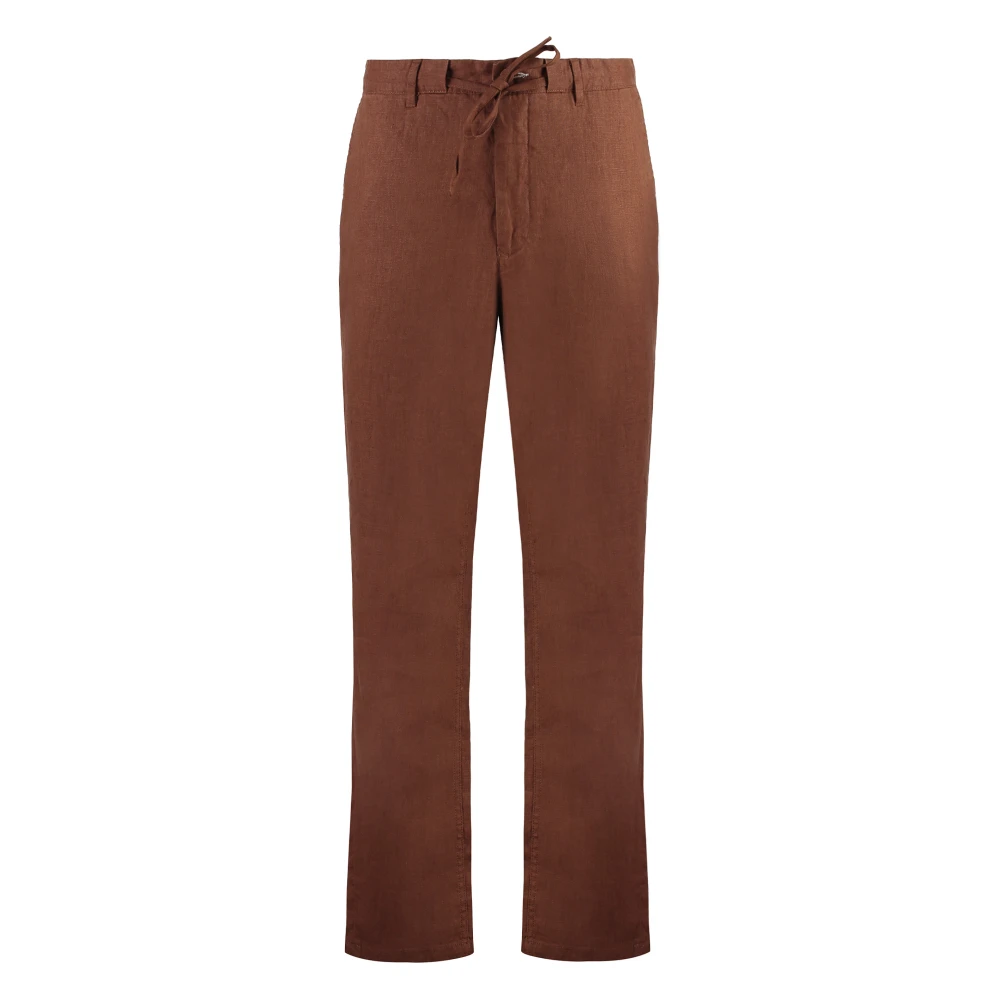 Gant Linnen broek met trekkoord Brown Heren