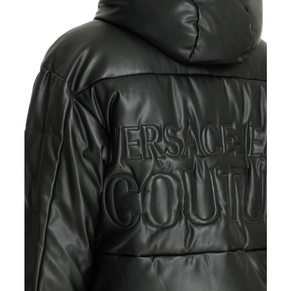 Versace Jeans Couture Logo Down Jacket met Ritssluiting Black Heren