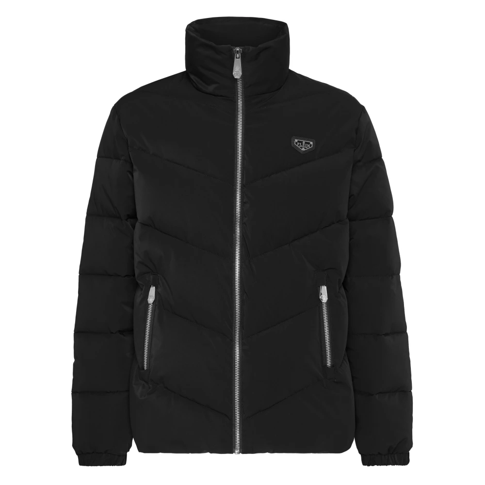 Philipp Plein Mannelijk Zwart Jassen Heren, S, Nylon, Gewatteerd Nylon Jack