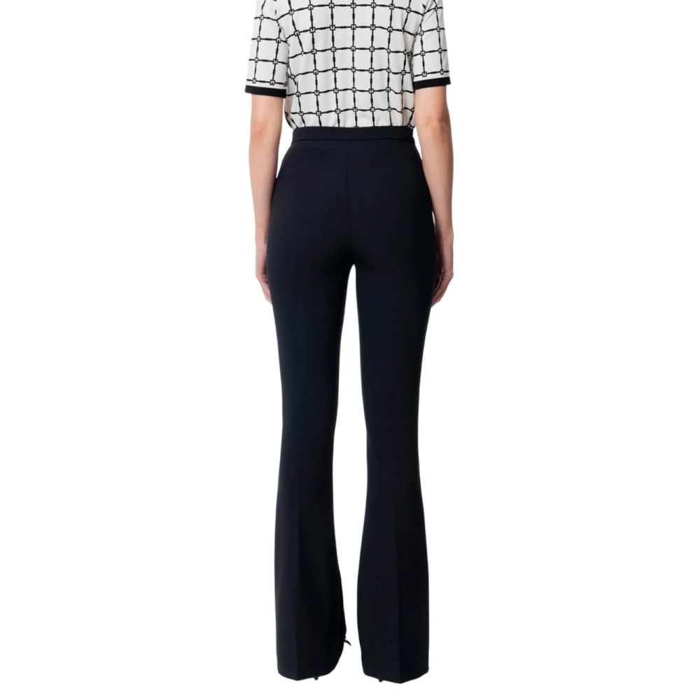 Elisabetta Franchi Wijde Cropped Broek Black Dames