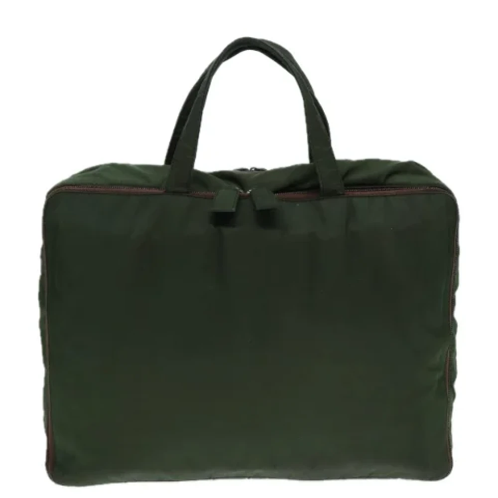 Prada Vintage Pre-owned Leather handbags Green Dames