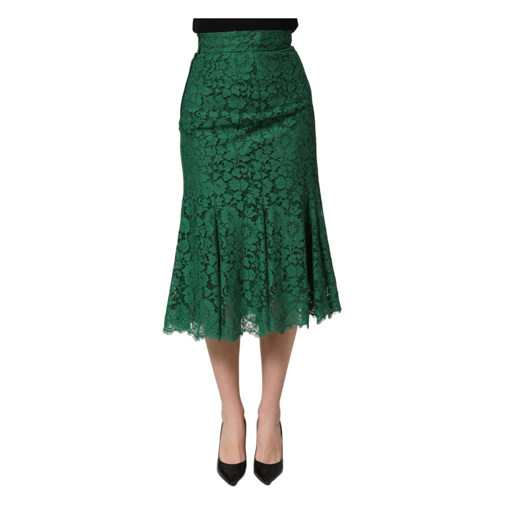 Dolce & Gabbana High Waist Mermaid Midi Skirt - Female - Midi Skirts - Green - 2XS - Skirts