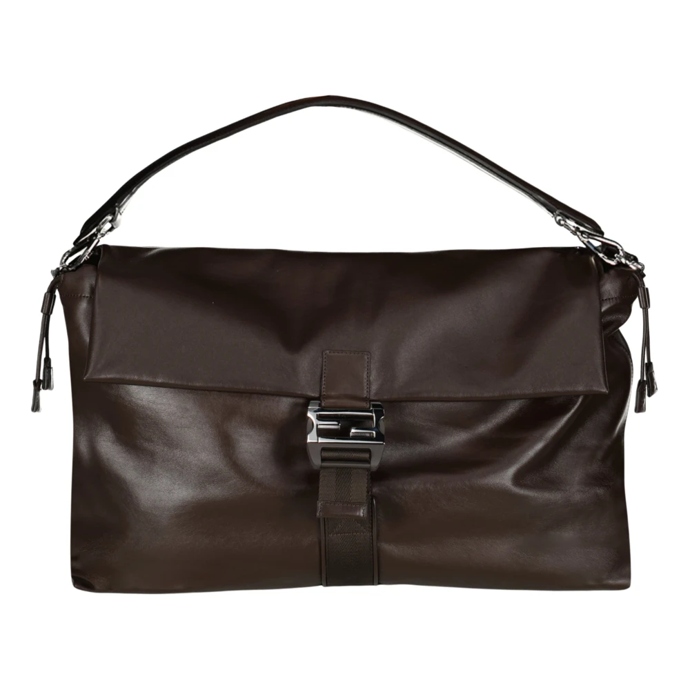 Fendi Men's Brown Flux Maxi Messenger - Handbags - One Size - Bags